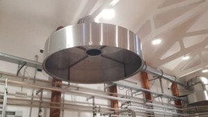 Suction hood in stainless steel for saponification fumes